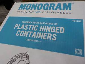 lot 112 image: Case of 120 Plastic Hinged Containe...