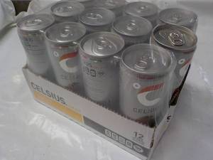 lot 175 image: 12 pack Celsius Non Carbonated Peac...