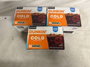 lot 83 image: 3 x 10ct Boxes of Dunkin Cold Brew