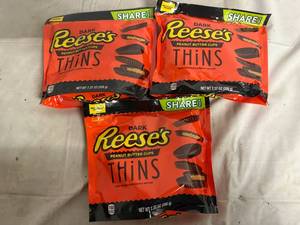 lot 174 image: 3 Bags of Dark Chocolate Reeses Thins