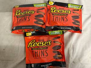 lot 175 image: 3 Bags of Dark Chocolate Reeses Thins