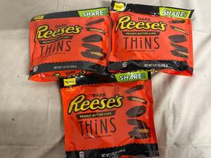 lot 177 image: 3 Bags of Dark Chocolate Reeses Thins