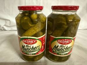 lot 194 image: 2 Jars of Gedney Mini Muncher Dill Pickles