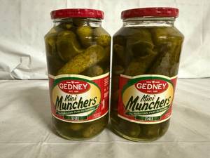 lot 197 image: 2 Jars of Gedney Mini Muncher Dill Pickles