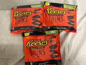 lot 179 image: 3 Bags of Dark Chocolate Reeses Thins