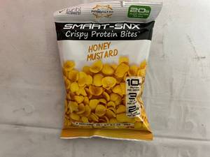 lot 411 image: 3 x 12ct Boxes of Smart-Snx Crispy Protein Bites - Honey Mustard
