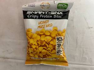 lot 412 image: 3 x 12ct Boxes of Smart-Snx Crispy Protein Bites - Honey Mustard