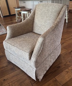 lot 20 image: Sam Moore Upholstered Swivel Rocker Chair
