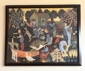 lot 40 image: A Day in the Country Folk Art Print by Anna Pugh