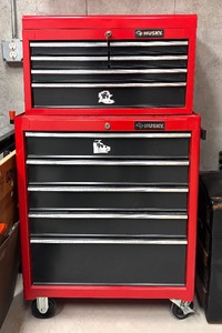 lot 58 image: Rolling Husky Tool Cabinet with Tools and Supplies
