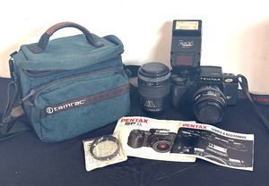 lot 123 image: Pentax SF1N 35mm SLR Camera Kit with 2 Lenses, Flash, Bag and Manuals