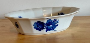 lot 113D image: Royal Copenhagen Denmark 9.25 Oval Porcelain Bowl Blue Floral Pattern