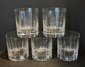 lot 176 image: Set of 5 Royal Crystal Block Whiskey Glasses