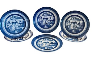 lot 29D image: Set of 6 Mottahedeh Blue Canton 10 Dinner Plate