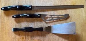 lot 159 image: Cutco Kitchen Utensil Set Spatula, Cheese Knife, 15 in Serrated Knife