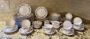 lot 192A image: Nikko Provincial Designs Vintage 12-Place Dinnerware Set with Cups, Saucers, Bowls, Plates and Creamers