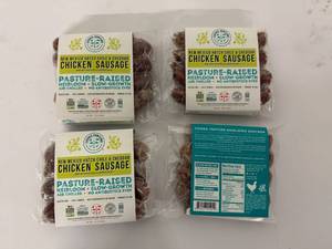 lot 9 image: C. 4x 12oz Chicken Sausage-New Mexico Hatch Chile & Cheddar