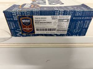 lot 27 image: H. 15lbs Bulk Bacon Natural Hickory Smoked-Wright Brand