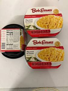 lot 467 image: EE. 3x 1lb 4oz Bob Evans Macaroni & Cheese