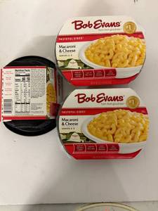 lot 468 image: EE. 3x 1lb 4oz Bob Evans Macaroni & Cheese