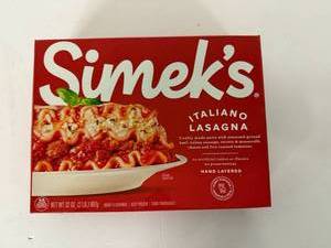 lot 476 image: EE. 2lbs Simeks Italiano Lasagna