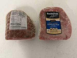 lot 76 image: E. lbs Smithfield Sliced Boneless Ham-Maple Flavored