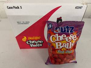 lot 278 image: 2x 5pk Case Utz Cheeze Balls-Red Hot