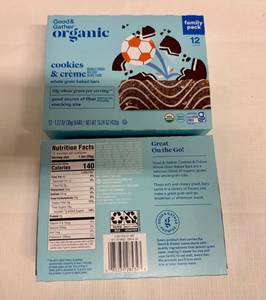 lot 442 image: MM. 2x 12ct-Family Size Good & Gather Organic Baked Snack Bars-Cookies & Crme-72025