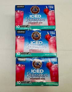 lot 249 image: MM. 3x 10  K- Cups Iced Refreshers-Strawberry Acai
