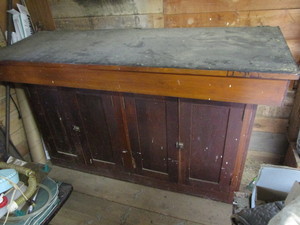 lot 6 image: Antique bankers cabinet, slant top ...