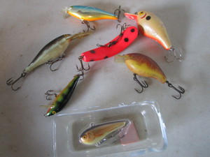 lot 73 image: Lures Big O, Rapala...