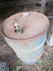 lot 126 image: Vintage oil drum, 15 or 20 gallon...