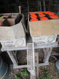 lot 127 image: Clay pigeon launcher & 4 boxes...
