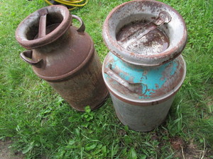 lot 133 image: Milk cans, two 10 gallon...