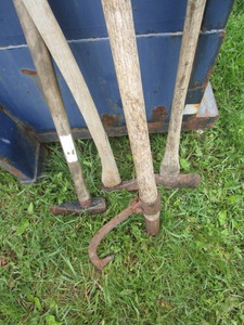 lot 142 image: Cant hook, single & double bit axes...