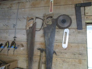 lot 183 image: Saws, squares, hammers...