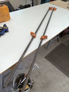 lot 107 image: Extra Large Pipe Wood Clamps - 78 Capacity - With Rubber Protectors
