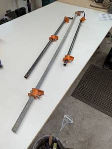 lot 108 image: Set of 3 Mixed Size all Larger - Pipe Wood Clamps