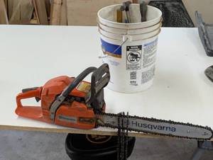lot 79 image: Husqvarna 350 Chainsaw - 16 Inch - Extra chains and Tool Kit