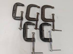 lot 67 image: Set of 5 - 4 C-Clamps - Heavy Duty