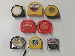 lot 29 image: 8 Pack of Mixed Tape Measures - 25ft-16ft