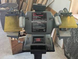 lot 35 image: Craftsman 6 bench grinder - Model # 319190622 - With Professional Adjustable Stand - 13 HP