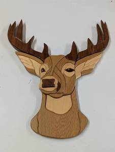 lot 267 image: Hand Crafted Wooden Deer - Multi Level