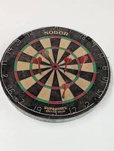 lot 268 image: Heavy British Made Nodor Cork Dart Board - Supawires