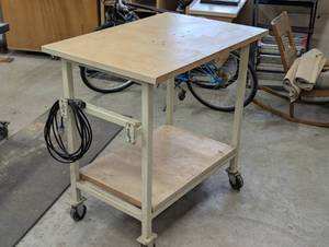 lot 172 image: Heavy Duty Mobile Work Station With Power Cord - 40L x 28W x 41H