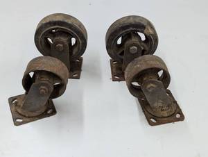 lot 180 image: Set of 4 Heavy Duty Nutting Cart Casters