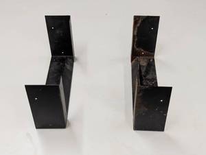 lot 158 image: Pair of Fire Wood Holder Brackets - Just Add 2x4s