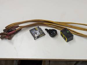 lot 163 image: Car Lot - Jumper Cables, Phone Mount, 12V Adapter