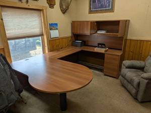 lot 381 image: Large U Desk - Professional Grade - Light Finish - Office Storage Solution - 108 x 72