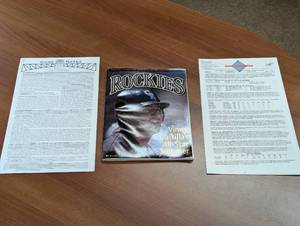 lot 383 image: Colorado Rockies Expansion Season Magazine with Game Scouting Reports From Dugout ( LA DODGERS)